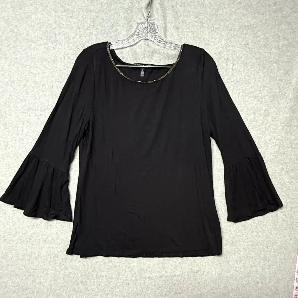 White House Black Market Bell Sleeve Tunic Top Size Women's Medium Long Sleeve